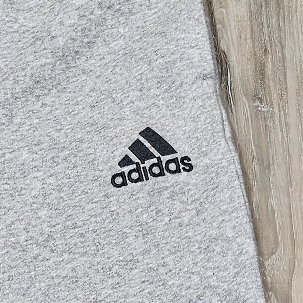 Adidas Pants Men's Small Gray Essentials Fleece Regular Tapered